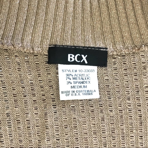 Light Weight V-Neck Sweater | Brand: BCX | Size: M | Color: Tan with gold flecks - Picture 4 of 5